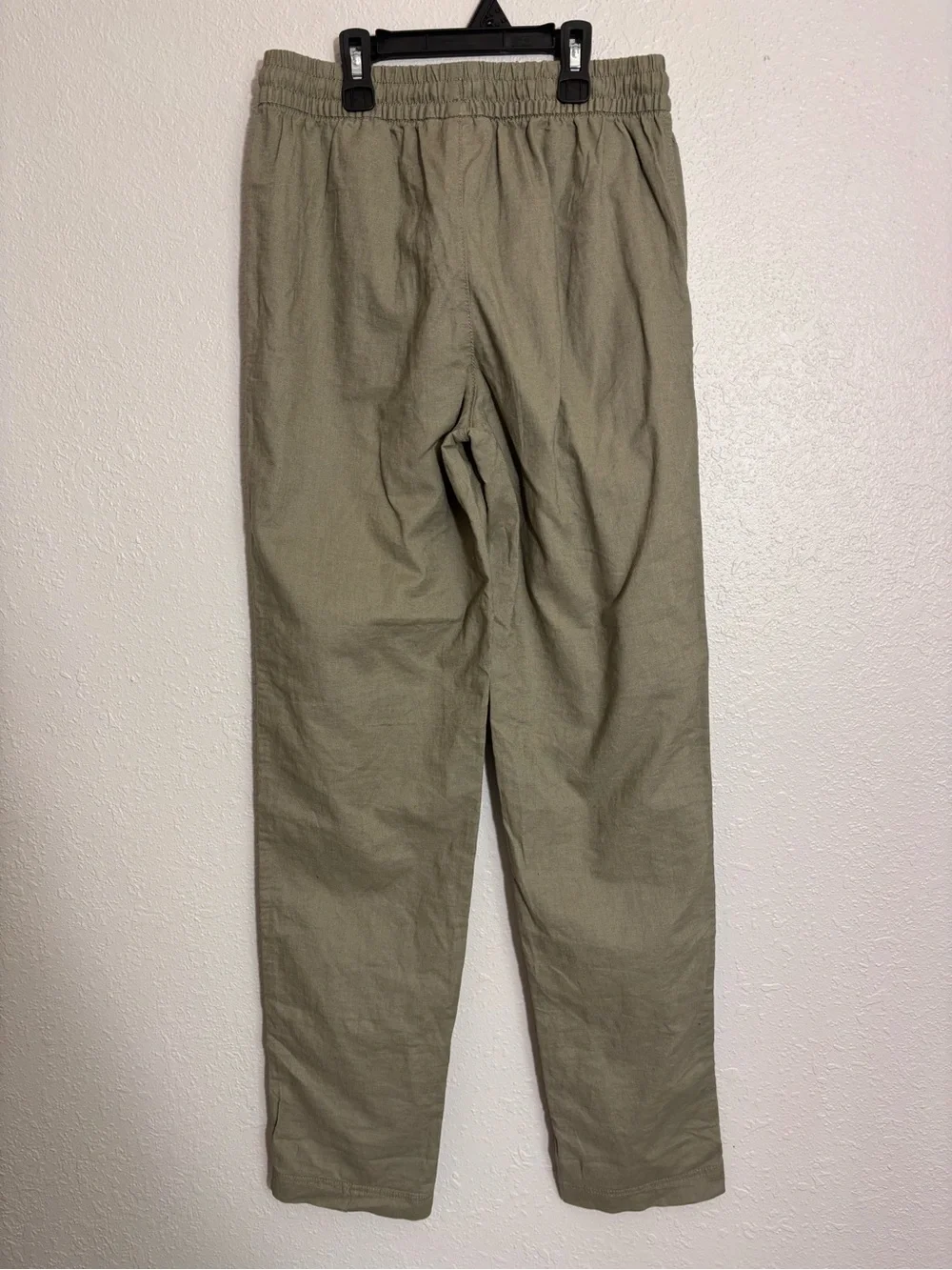 H&M Linen Blend Olive Drawstring Trousers